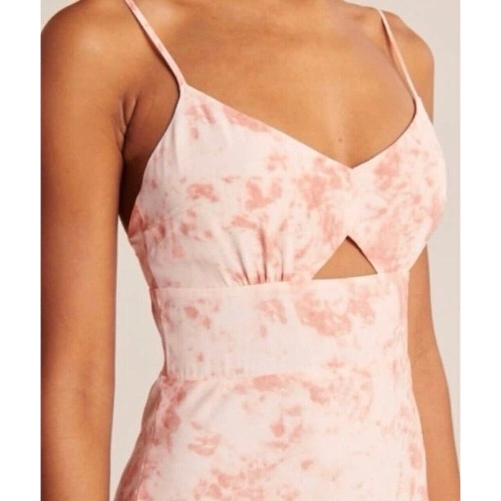 Abercrombie & Fitch Pink Tie Dye Cut Out Mini Strappy Dress Size Large